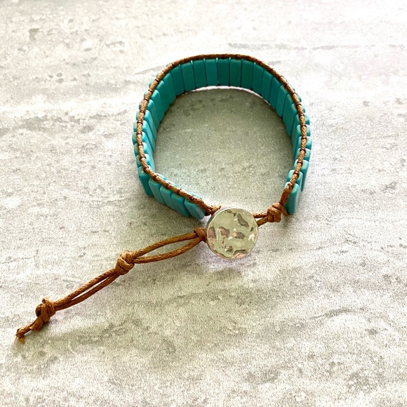 Handmade Artisan Turquoise Magnesite Bracelet - Picture 3 of 5